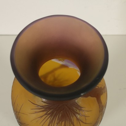 Vase en Style Paul Nicolas Verre Décoration Polychromé '900