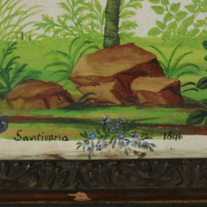 Paire de Compositions Naturalistes Technique Mixte sur Papier 1841