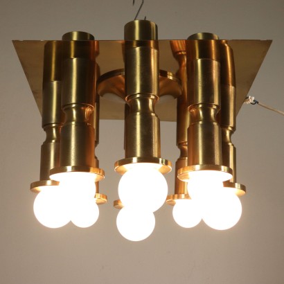 Ceiling Lamp Brass Vintage Manufactured in Italy 1960s