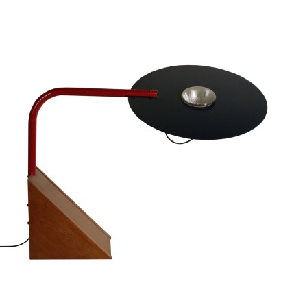 Lampe de Table Bois Métal Aluminium laqué Espagne Années 60-70