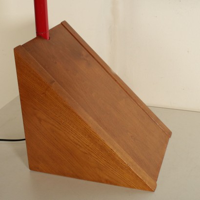 Spanish Table Lamp Wood Metal Aluminium Vintage 1960s-1970s