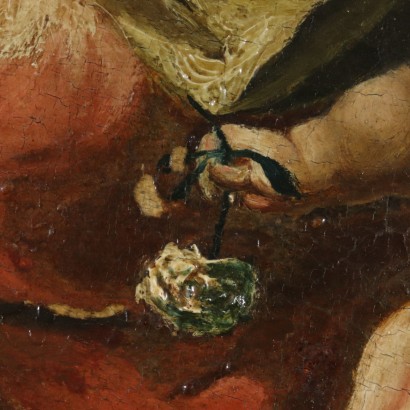 Öl auf Leinwand Madonna und Kind 16. Jahrhundert.