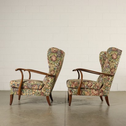 Paar Sessel Buchenholz Vintage Italien 40er-50er Jahre