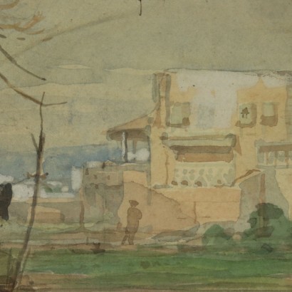 Landscape by Pierre Van Elven Oriental Glimpse Late 1800s