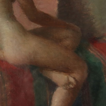 Nackte Figur von Noel Quintavalle Öl auf Leinwand 1946
