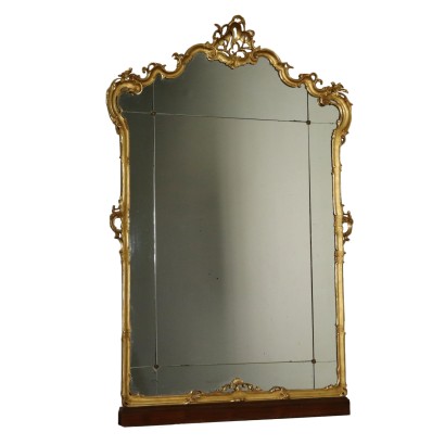 Haut miroir Bois doré Fabriqué en Italie Première moitié '900