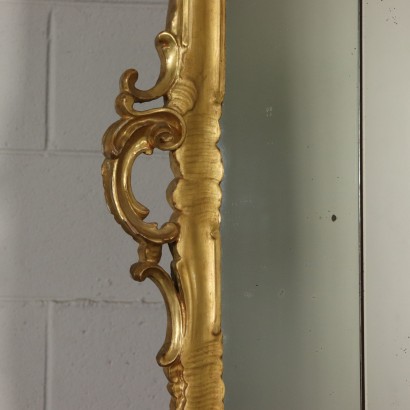 Haut miroir Bois doré Fabriqué en Italie Première moitié '900