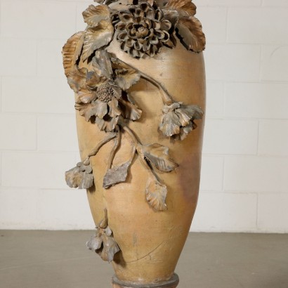 Paire de Grand Vases Art Nouveau Terre Cuite Italie Premier '900