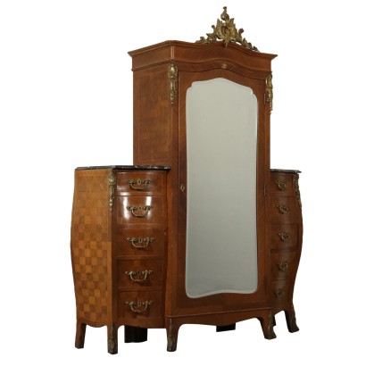 Wardrobe with Chest of Drawers Italy First Half of 1900s