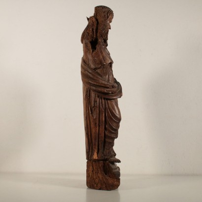 Carved Walnut Statue of a Saint Italy 17th Century