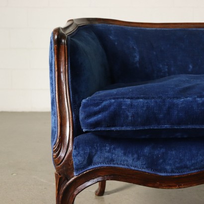 Walnut Sofa Manufactured in Italy 18th Century