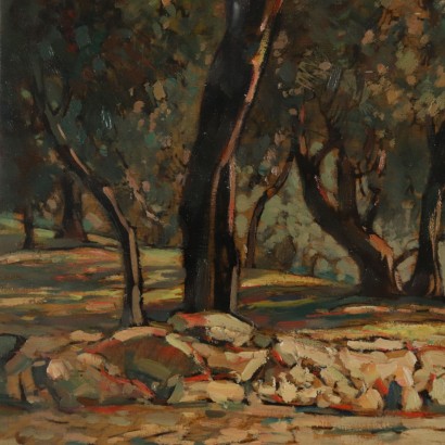 Tuscan Olive Grove Painting by Gino Romiti 1945