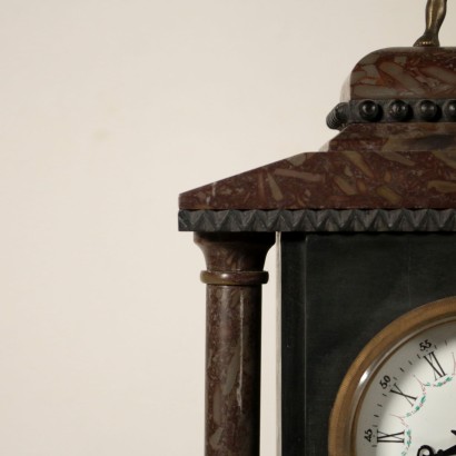 Antique Table Clock Bronze Marble 20th Century
