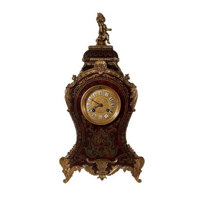 Table Clock Late Baroque Style Bronze Turtle France 19th Century
