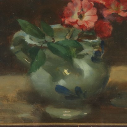 Still Life by Luigi Bocca Vase with Blooming Branch 20th Century