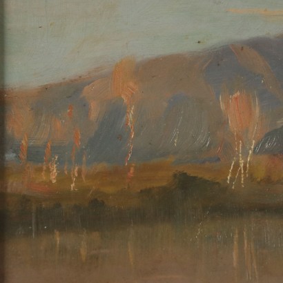 Landscape by Luigi Bocca Glimpse of Lake 20th Century