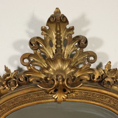 Großer Geschnitzter Spiegel Italien 19. Jahrhundert