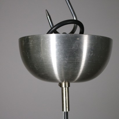 Ceiling Lamp Chromed Metal Glass Vintage Italy 1960s-1970s