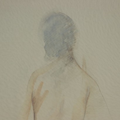 Drawing by Giuseppe Ajmone Nude from Behind 1973