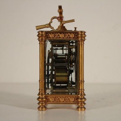 Carriage Clock with Case Gilded Bronze Italy 19th-20th Century