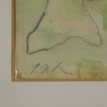 Watercolor and Pencil on Paper by Hans (Jean) Arp No Title 1963