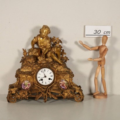 Table Clock Gilded Bronze France Late 19th Century
