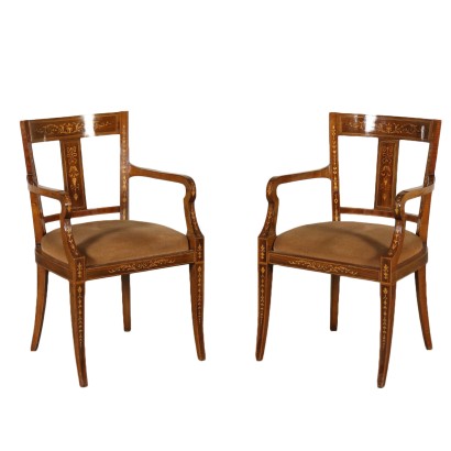 Ein Paar Neoklassische Sessel im Stil Italien Mitte 20. Jahrhundert