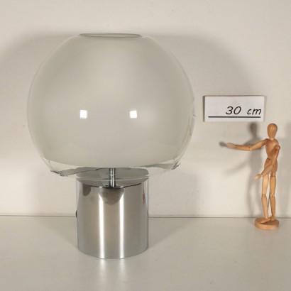 Table Lamp by Luigi Caccia Dominioni Glass Metal Vintage Italy 1970s
