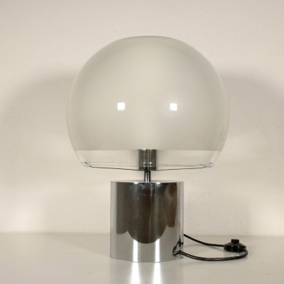 Table Lamp by Luigi Caccia Dominioni Glass Metal Vintage Italy 1970s