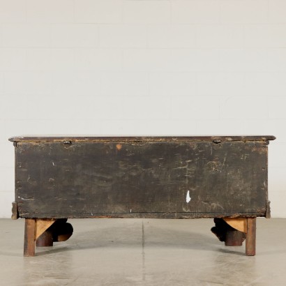 Storage Bench mit Cherubs Maple Walnut Italy 18th Century