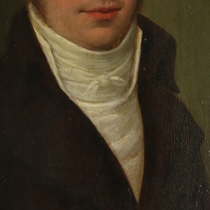 Portrait d'Antonio Vidani Huile sur Plateau de Noyer 1803