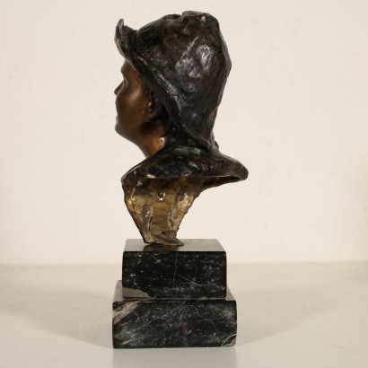 Sculpture Giovanni De Martino Bronze Marbre noir Italie '900