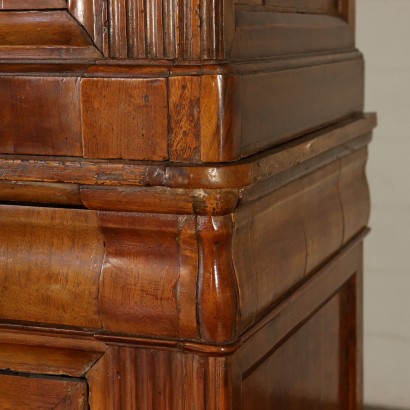 Double Body Bookcase Walnut Italy 19th Century