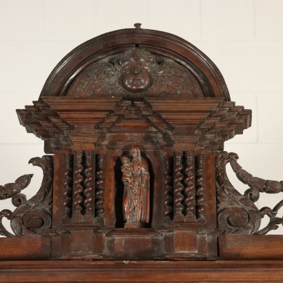 Carved Double Body Cupboard Walnut Italy Late 1600s