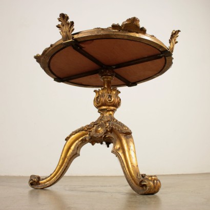 Pair of Round Gilded Coffee Tables Italy Second Half of 1800s