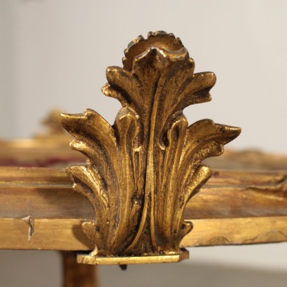 Deux Petites Tables Bois doré Tissu Bronze Italie Deuxième moitié '800