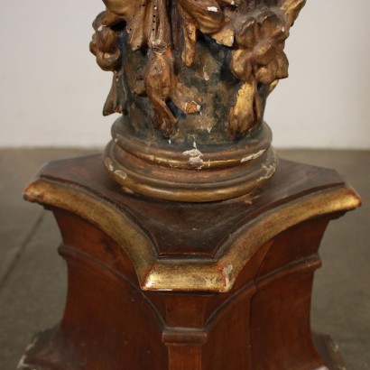 Lacquered Carved Column Italy 17th Century