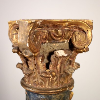 Lacquered Carved Column Italy 17th Century