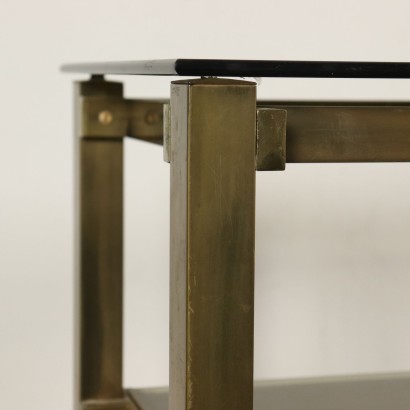 Console Table with Mirror Brass Glass Vintage Italy 1970s
