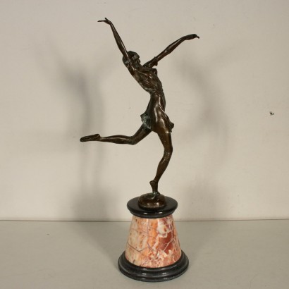 Bronze Sculpture Dancer Marble Base Copy by Bruno Zach France '900