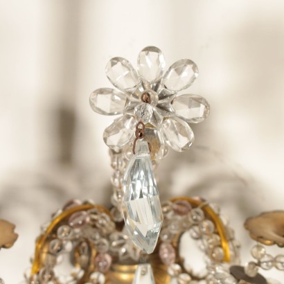 Pair of Sconces Bronze Glass Pendants Italy 20th Century