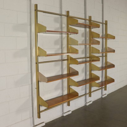 Hanging Bookcase for Feal Brass Vintage Italy 1960s