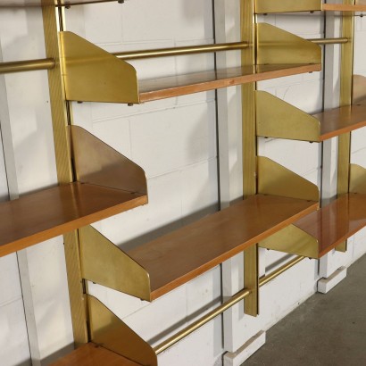 Hanging Bookcase for Feal Brass Vintage Italy 1960s