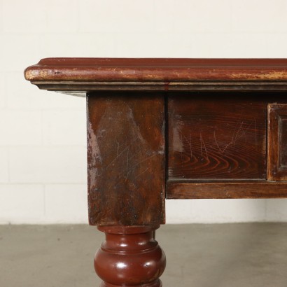 Table with Turned Legs Walnut Italy Late 19th Century