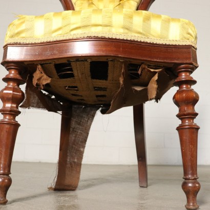 Set of Five Chairs Mahogany Italy 19th Century