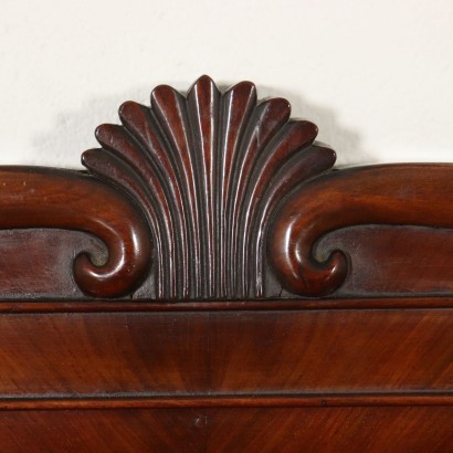 Double Bed Mahogany Feather Banded Italy 19th Century