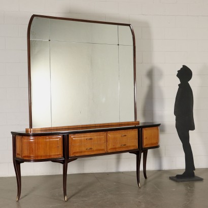 Buffet with Mirror by Vittorio Dassi Vintage Italy 1960s