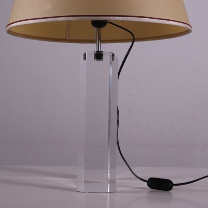 Table Lamp Plexiglas Paper Lampshade Vintage Italy 1980s