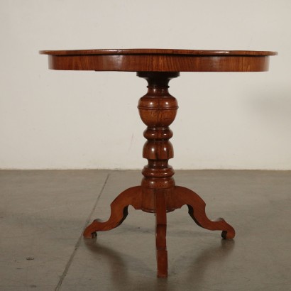 Round Coffee Table on Tripod Inlays Italy Mid 1800s