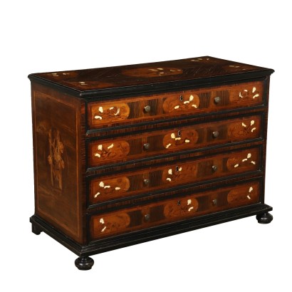 Chest of Drawers Maple Bone Inlaid Reserves Italy 18th Century